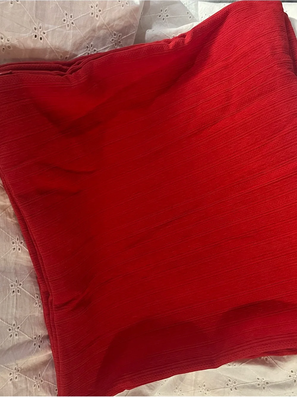 18x18 Red Ribbed throw pillow covers